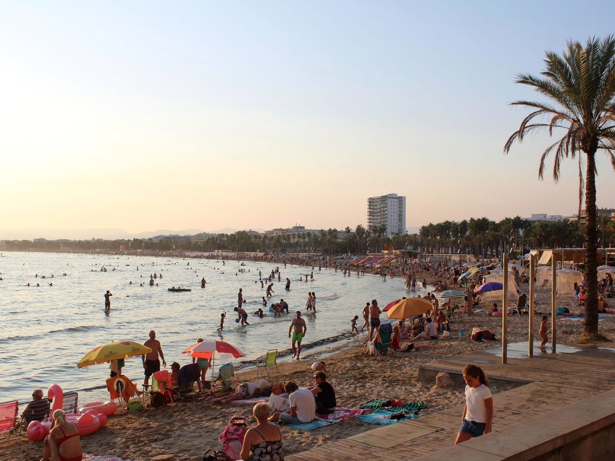 Llevant beach at Salou in high summer