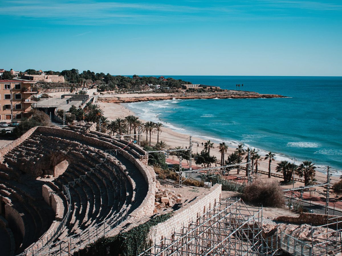 Tarragona's Roman amphitheatre above the sea