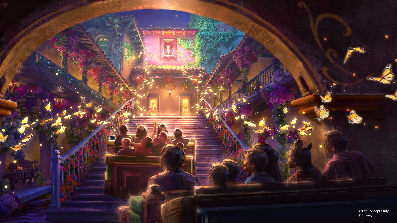Artist concept showing the staircase inside Casita for Antonio’s Fiesta de Encanto