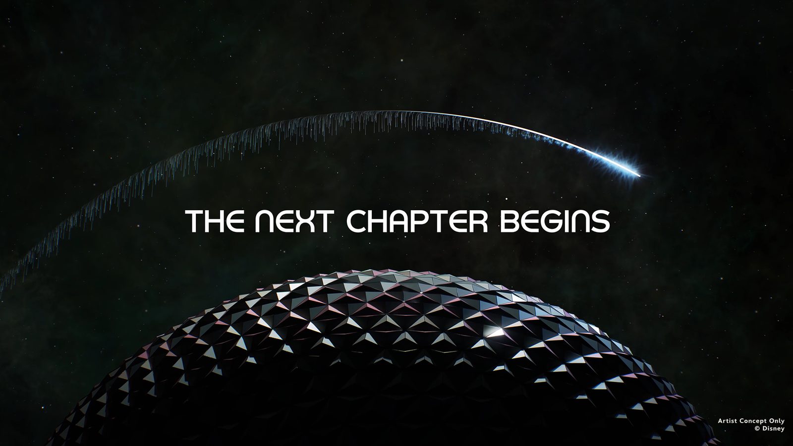 Official Disney announcement artwork for the planned Spaceship Earth reimagining
