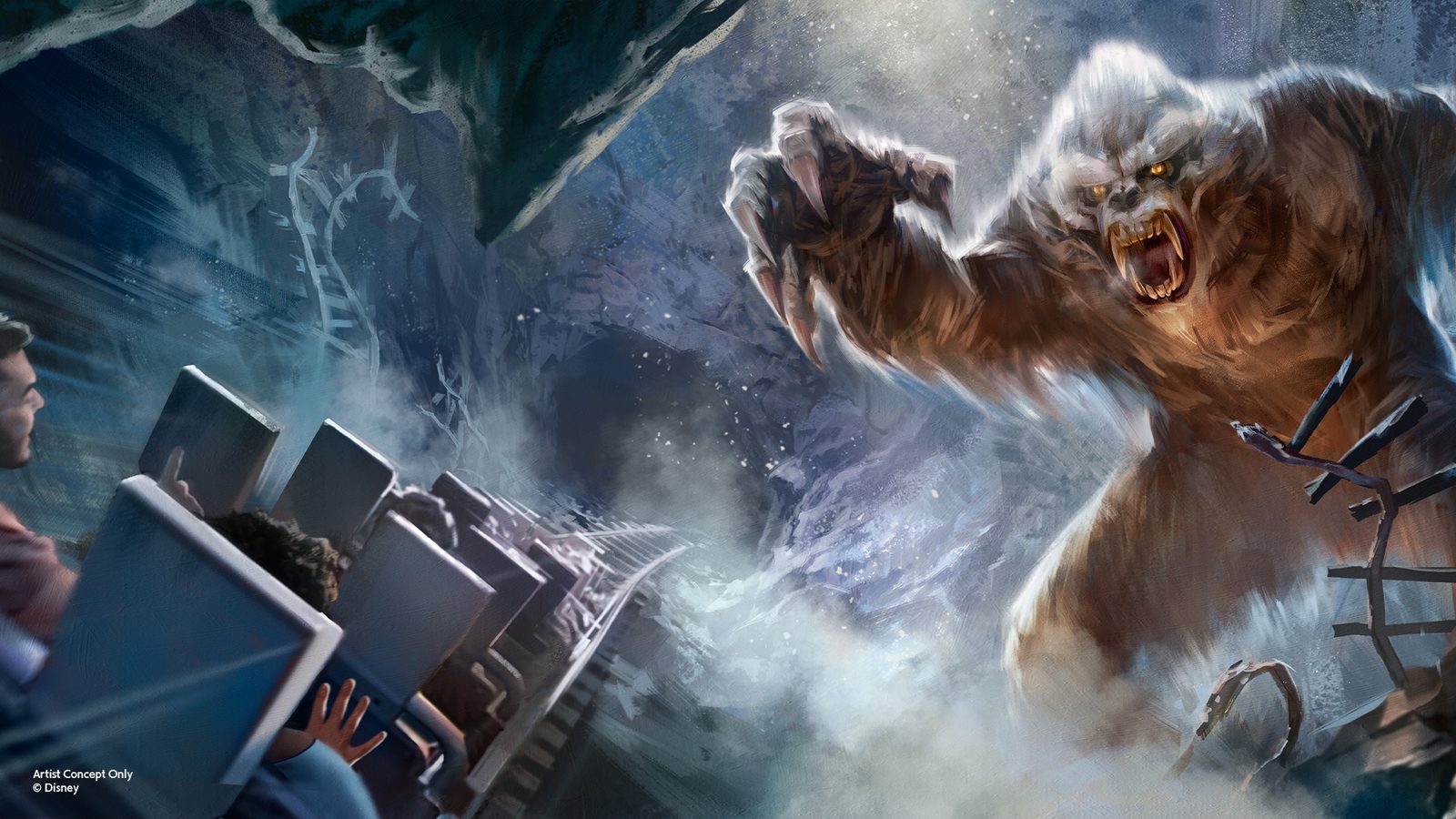 Disney announcement image showing the Expedition Everest Yeti Audio-Animatronics figure