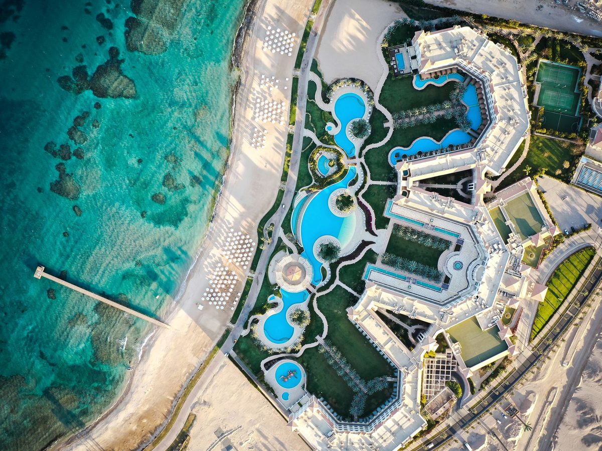 A typical resort pool complex