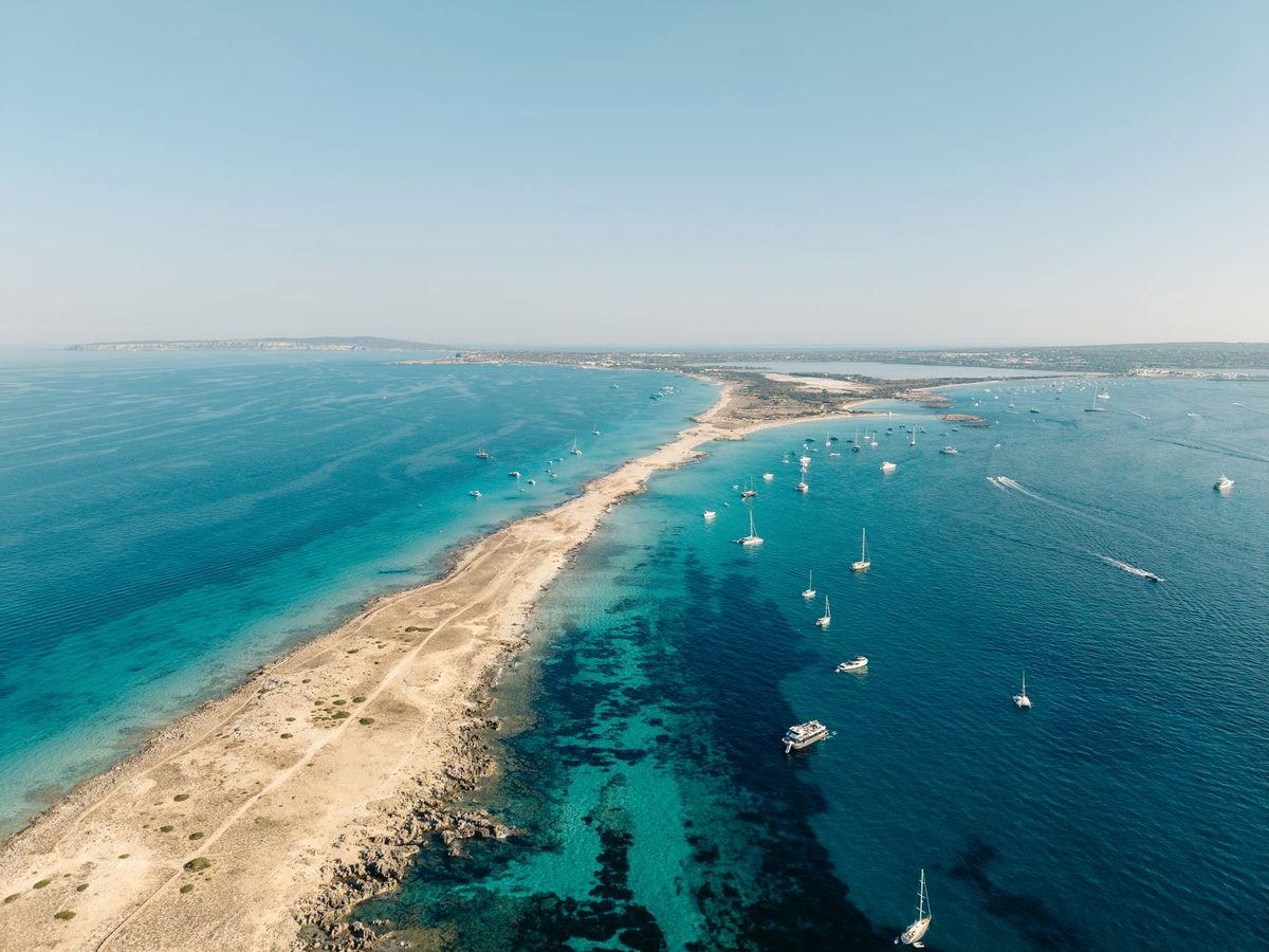 The sand spit at Formentera, a short ferry from Ibiza Town