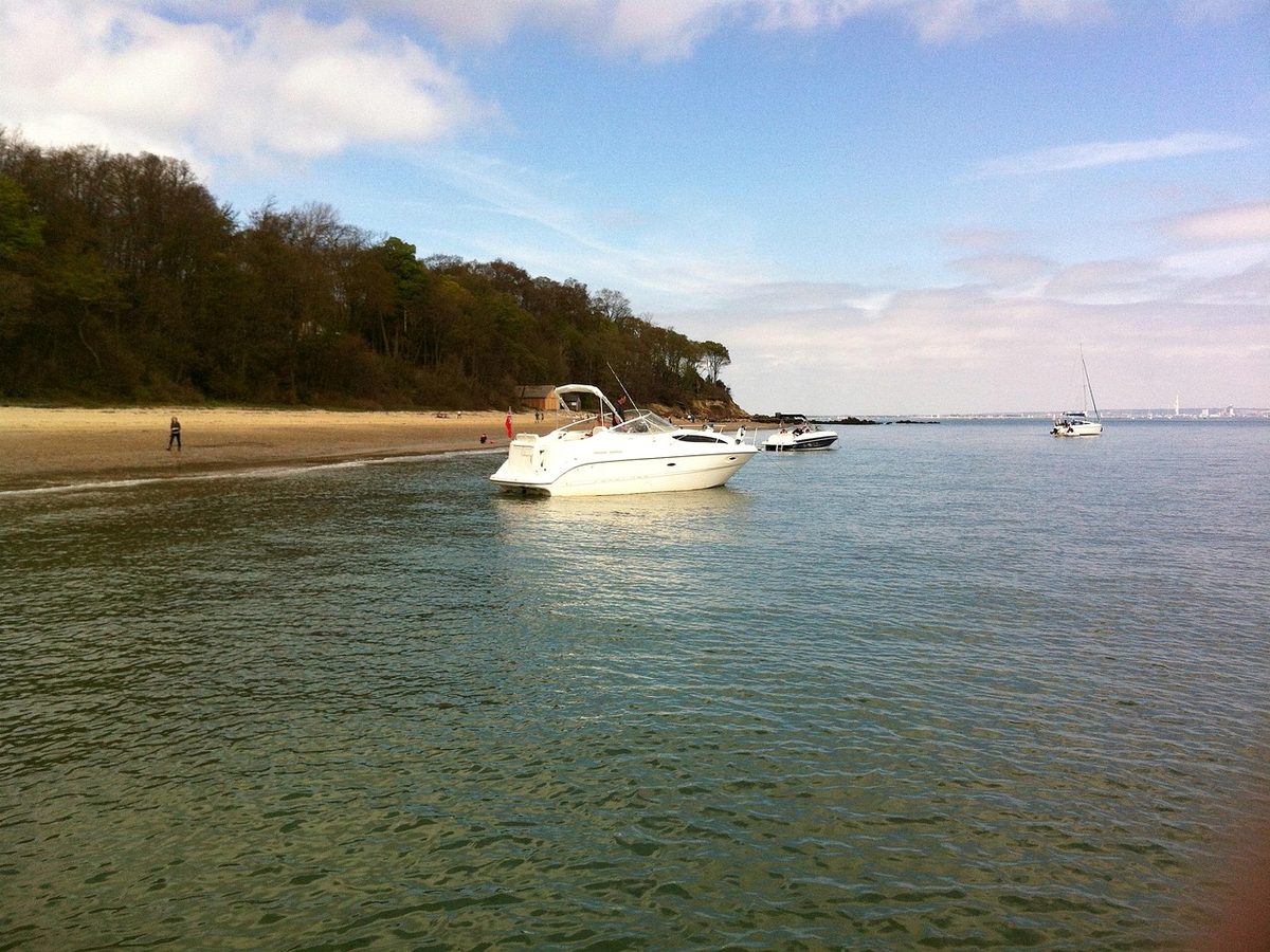 Priory Bay, a sheltered beach on the east coast