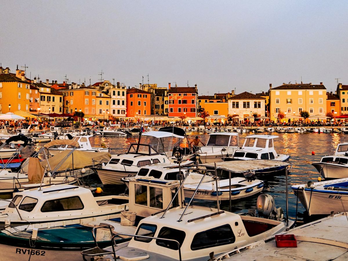The harbour below Rovinj's coloured houses