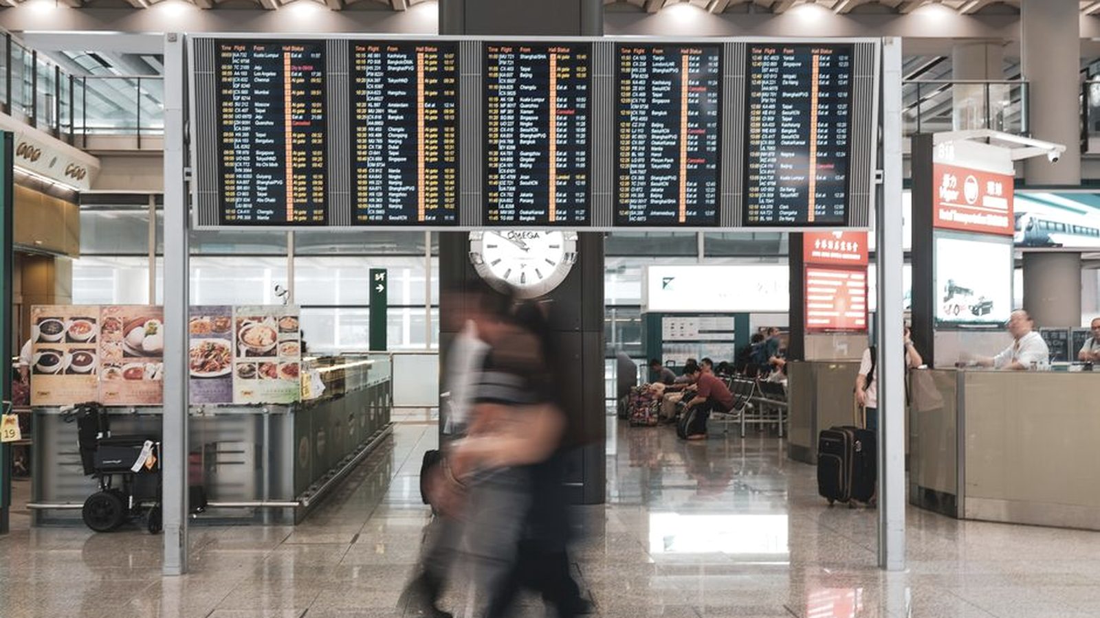 An airport terminal concourse