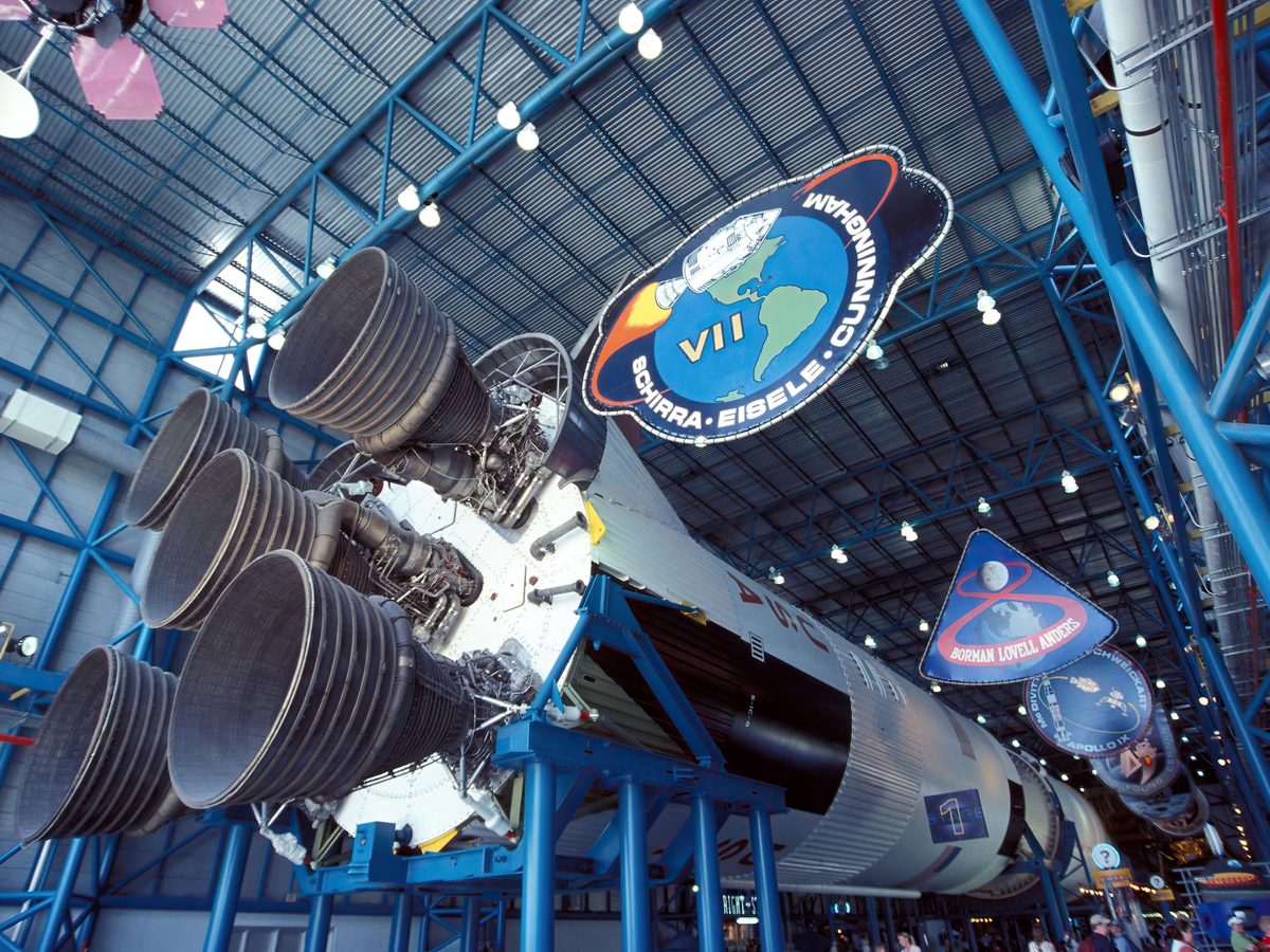 The Saturn V rocket at Kennedy Space Center, about an hour east of Orlando