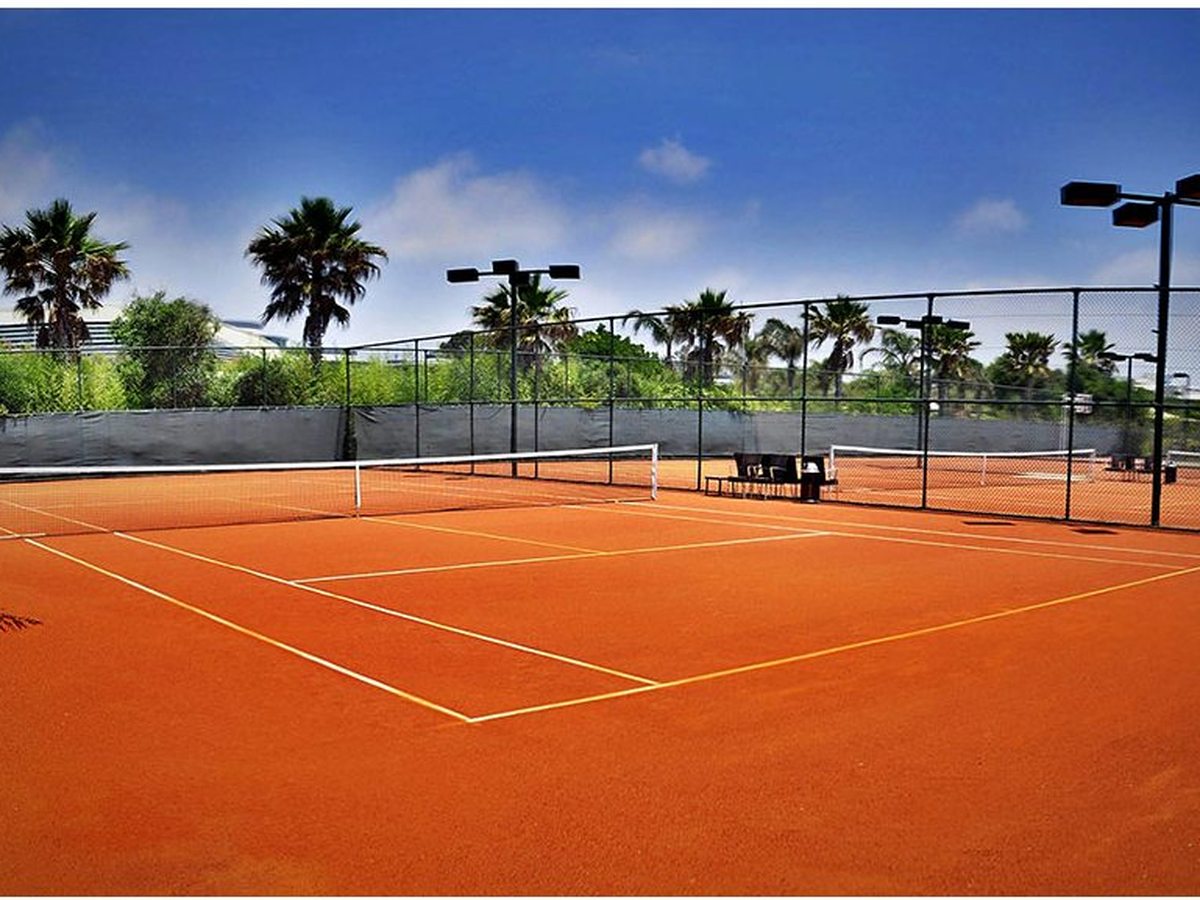 The clay tennis courts