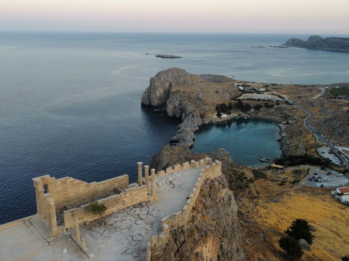 The acropolis above Lindos bay