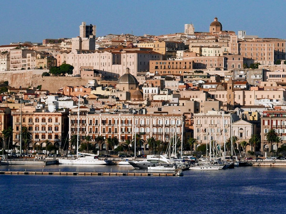 Cagliari's old town on the hill above the waterfront