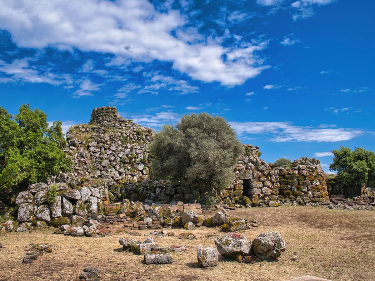 A Bronze Age nuraghe tower in the Sardinian countryside
