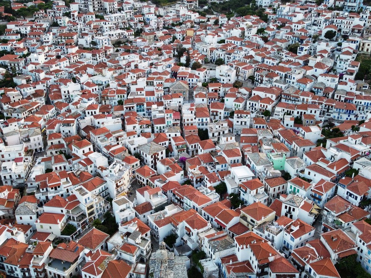 Skopelos town, an hour away by ferry