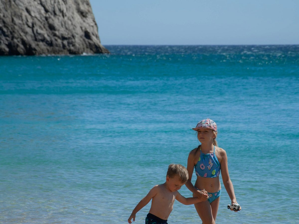 Shallow, sheltered water on a serviced southern beach